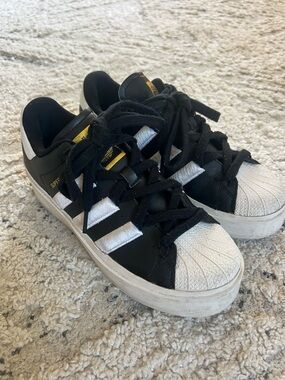 Platform Black and White Superstar Sneakers